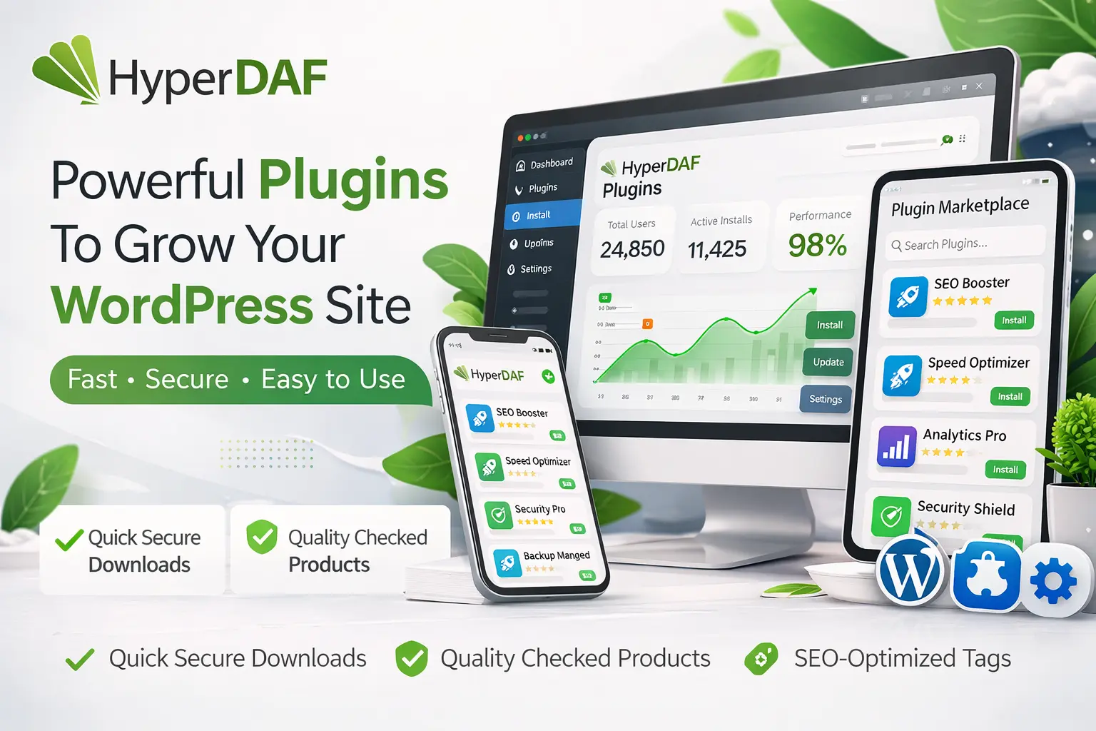 Creative marketplace hero artwork showing premium product presentation for desktop and mobile.