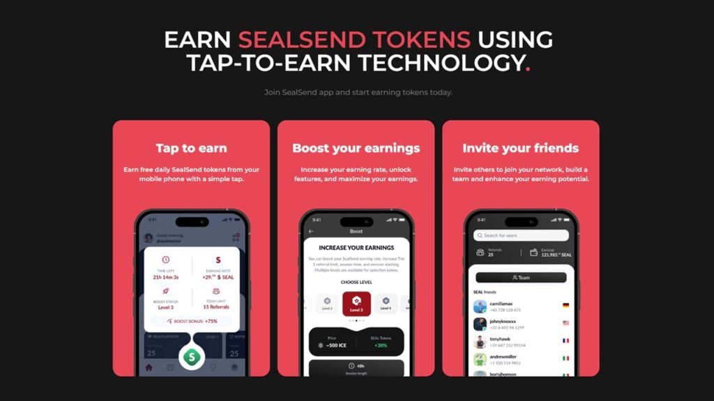 SealSend Mining App backed by ICE Network 1 SealSend