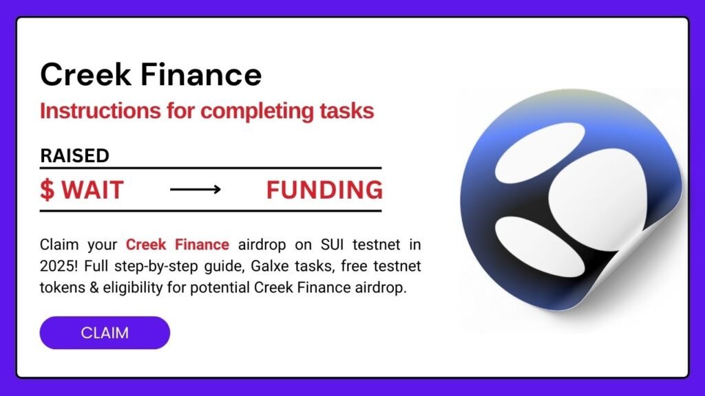 Potential Creek Finance Testnet Free Airdrop On SUI Network 1 Creek Finance Testnet