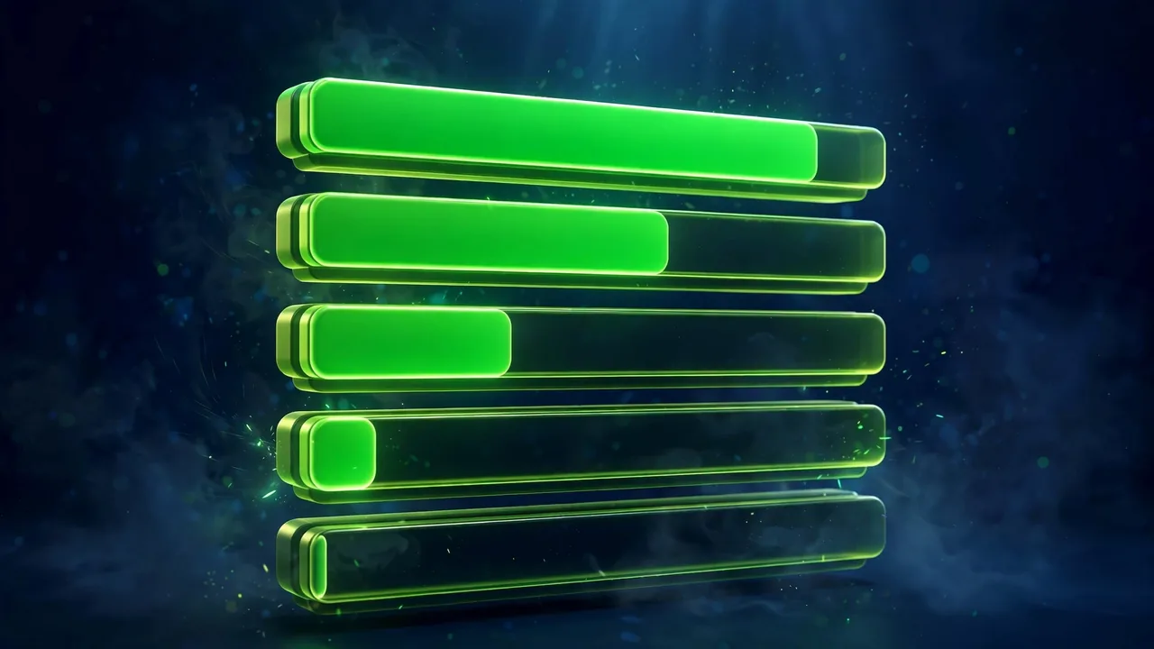 Abstract 3D illustration of glowing green light streams flowing through splitting and merging priority lanes on a navy background, representing defer versus async script execution order.
