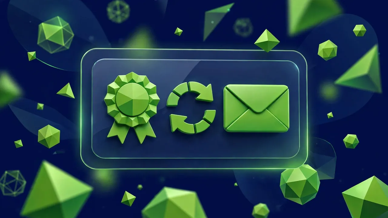 Abstract illustration of an email envelope collecting subscriber addresses from store visitors