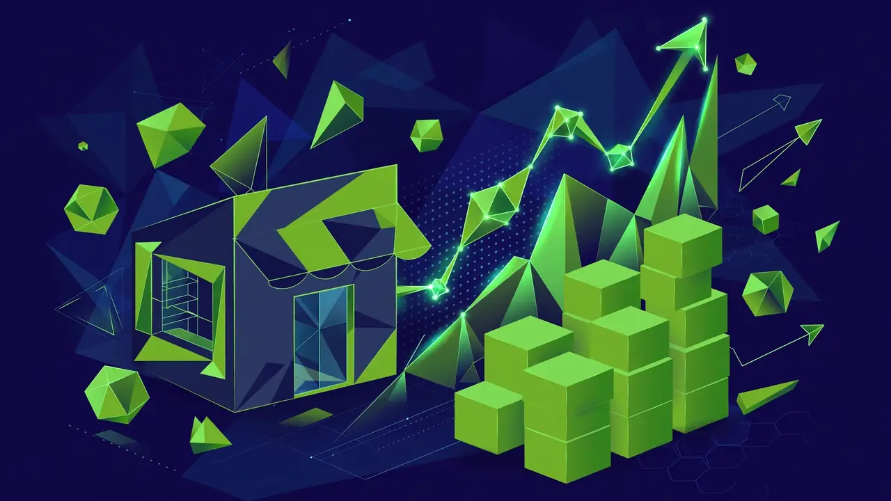Abstract illustration of a small online store chart climbing toward a hundred orders