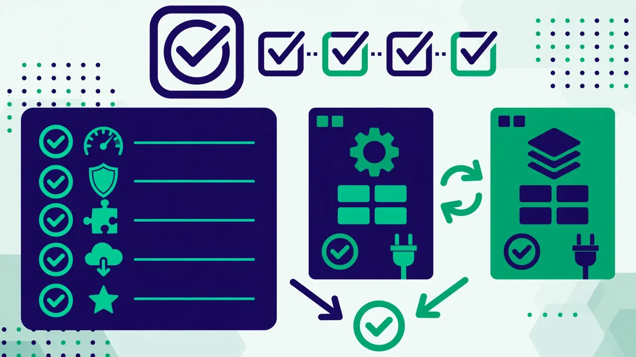 free vs premium WordPress plugins: checklist illustration guiding a plugin purchase decision