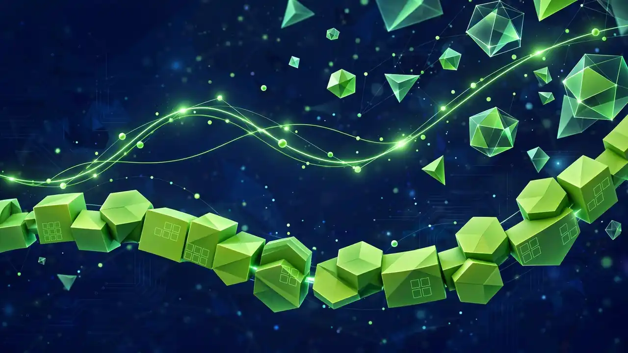 Abstract illustration of a calendar timeline comparing two periods with glowing trend lines on a deep navy background.