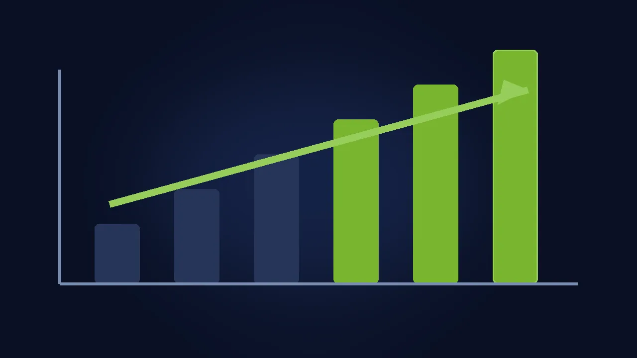 Abstract illustration of a recovery timeline with green progress markers on navy.