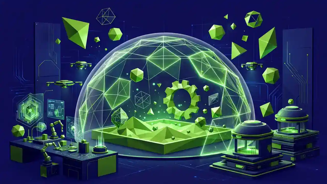 Abstract illustration of plugin compatibility testing with puzzle pieces clicking together and gears