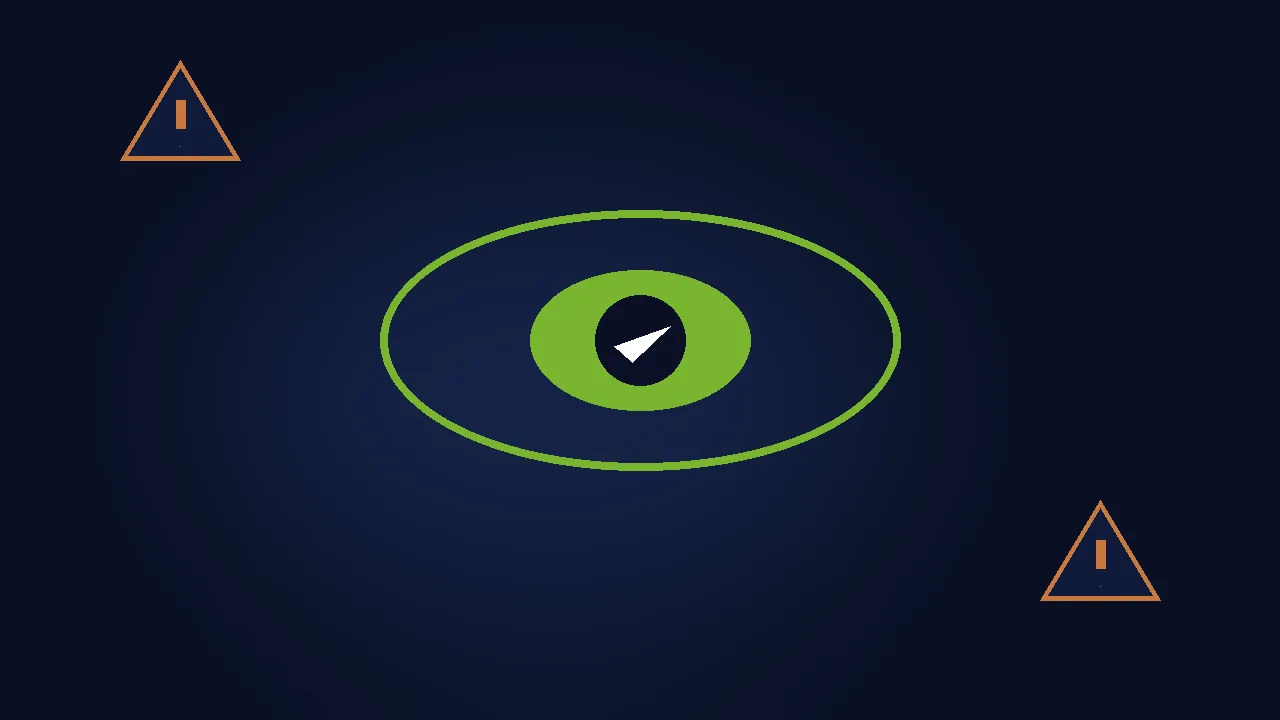 Abstract illustration of a payment card protected by a key in green on a navy background.