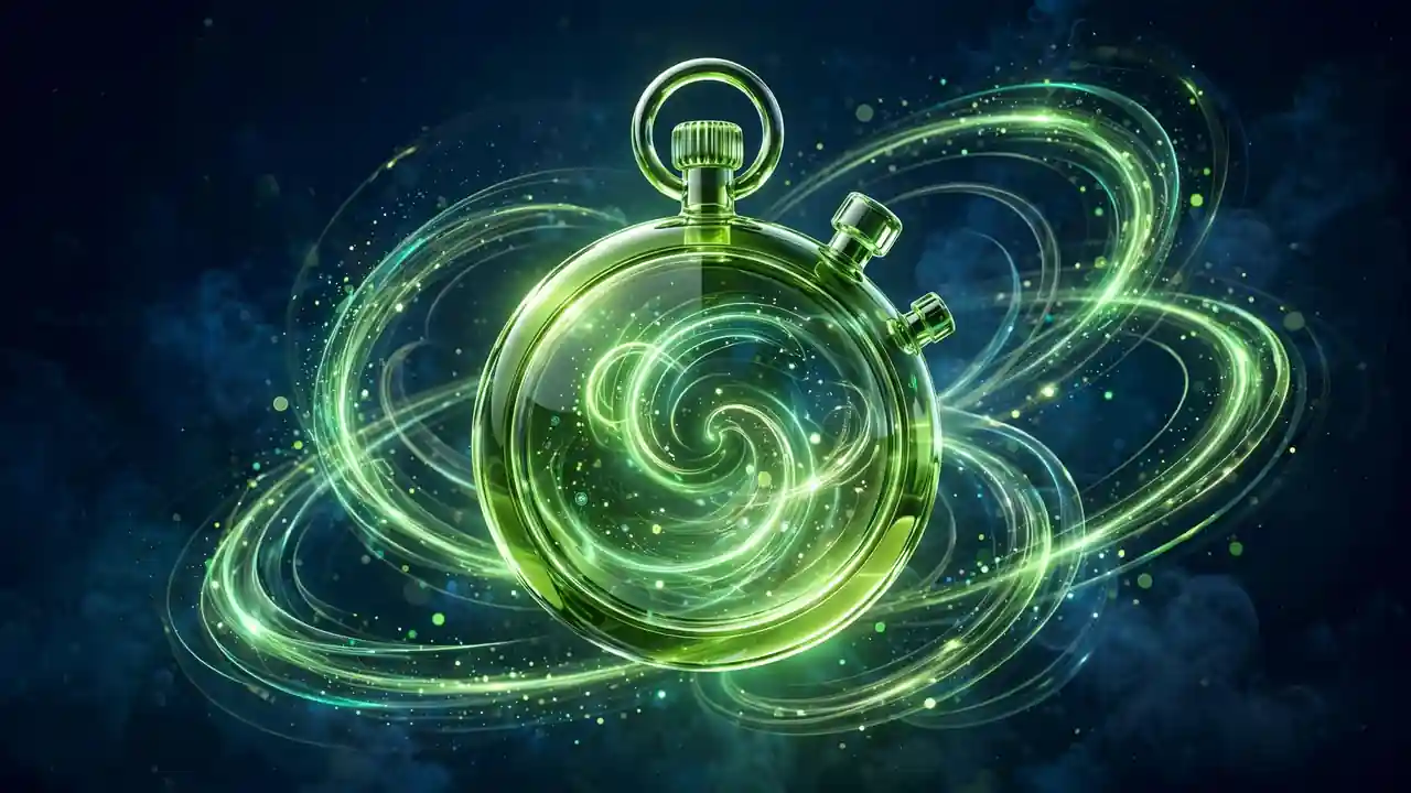 Abstract 3D illustration of a glowing green wireframe globe connected by light lines to floating network nodes, representing fast DNS resolution.