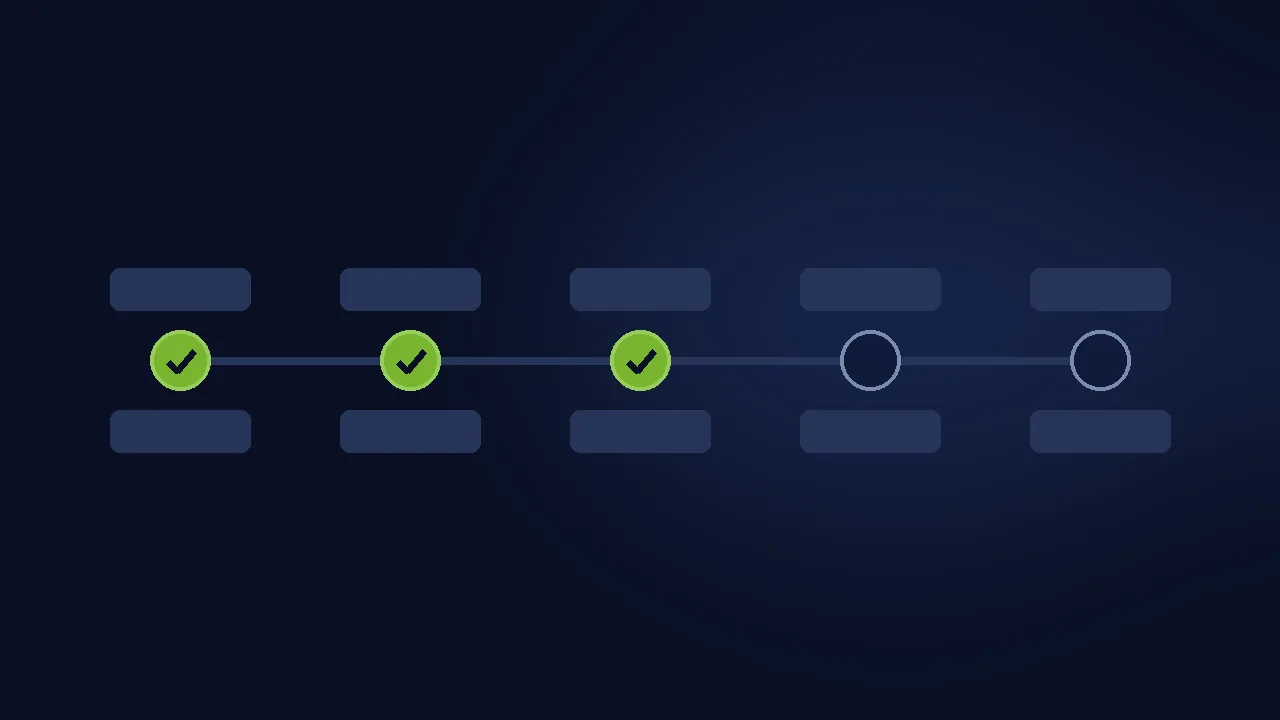 Abstract illustration of a one-click payment button with radiating rings in green on navy.