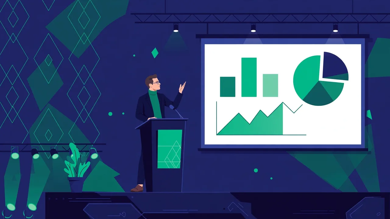 WordCamps explained: speaker presenting charts to a conference audience